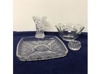 Assorted Small Decorative Glass Plate/Bowl Bundle