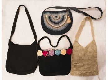 3 / Pretty Crocheted & Beaded Shoulder Bags Purses Bundle By Lina, Savannah & The Sak