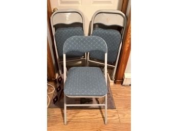 1 / 5 Blue Padded Folding Metal Chairs