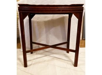 3 / Wood Small X-Base Rectangle Tray Style Side Accent End Table