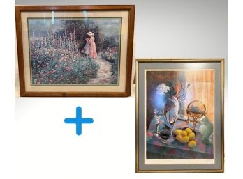 3/ Pair Of Two Pretty Framed Artwork - Signed & Numbered