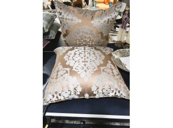 C/ Gorgeous Large Silver On Gold Toss Accent Pillows