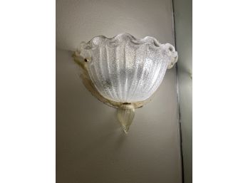 G/ Pair Of Gorgeous Wall Sconce Lights 'Conchiglia' By Murano Italy