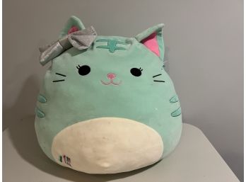 C/ Adorable Squishmallows Mint Green Plush Stuffed Cat Cuddly Pillow Pal