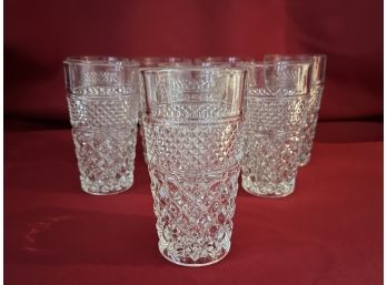 C/ Set Of 8 Pretty Glass Iced Tea Glass Tumblers