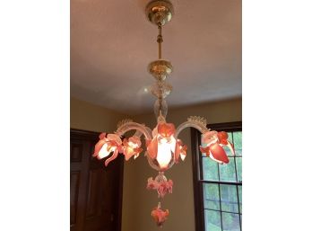 G/ Gorgeous Colorful Ceiling Light Fixture 'Delzia' By Murano Italy