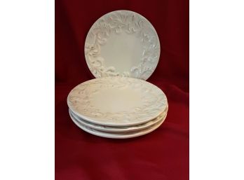 C/ 4 Lovely Ceramic Embossed Dinner Plates