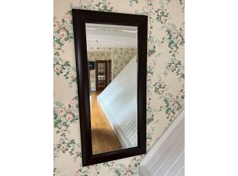 E/ Large Wood Framed Beveled Wall Mirror