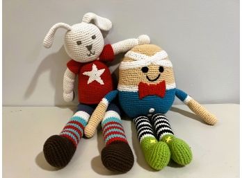 C/ Pair Of Cotton Crochet 'Humpty Dumpty' &  'Bunny Boy' By Pebble - Bangladesh