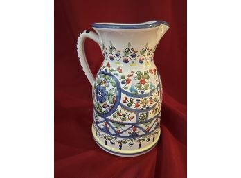 C/ Ceramic Hand Painted Colorful Pitcher Spain