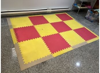 C/ Pink & Yellow Interlocking Foam Puzzle Play Floor Mat