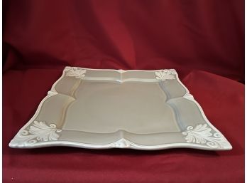 C/ Lovely Taupe & Cream Ceramic Lg Square Serving Plate - Portugal