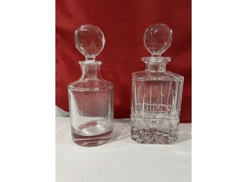 C/ Bundle #1 - Two Lovely Glass Liquor Whiskey Decanters