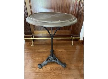 F/ Small Round Iron Base Metal Top Tripod Accent Side Table