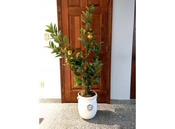 C/ Faux Lemon Tree In White Ceramic 'Garden Loft 1959' Pot