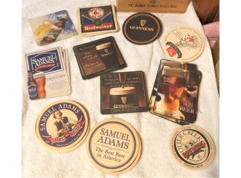 Bundle Of Beer Coasters And Vintage Plastic Drink Stirrers