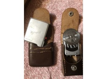 German Metraphot Light Meter And Booster Original Leather Cases