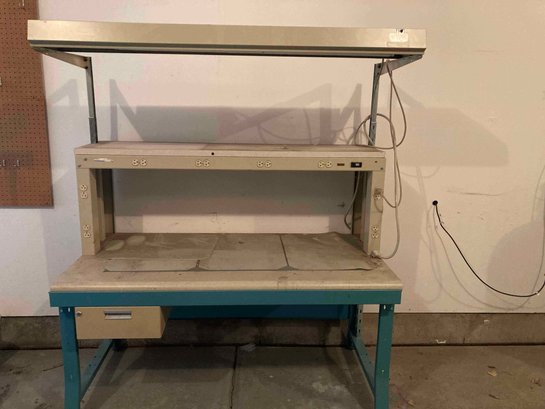 Metal Workbench With Top Shelf , Electrical Stripe - 60'Wx71'Hx30.5'dx