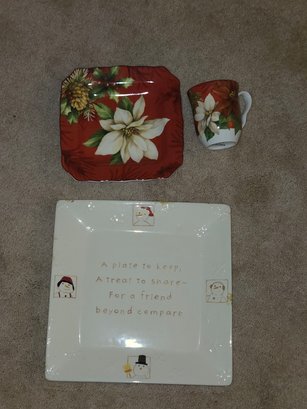Christmas Player,  Plate And Mug