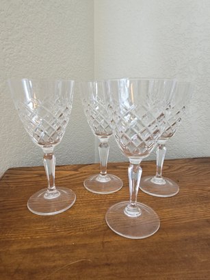 Glass Cut Wine Glasses Set Of 4