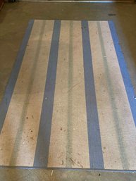 Outdoor Rug Cream Blue Strip AS IS -needs Cleaning - 57.5'wx 92'l