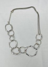 Vintage Silver Circle Necklace