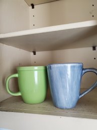 Coffee Mugs Green Blue Ceramic