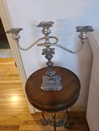 Candelabra  Silver Plated Holds 3 Candles Or One Candle