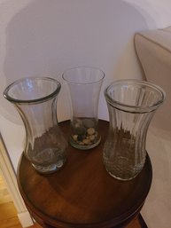 3 Glass Vases