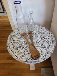 Wooden Salad Fork And Spoon Elephants On Top