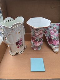 Formalities Ceramic Vases Floral Set Of 3