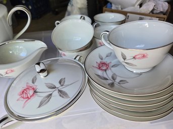 Noritake China Rosemarie- 6cups,6saucers,6salad Plates, Tea Pot, Sugar, Creamer