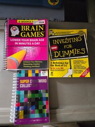 Books (3) - Brain Games, Crossword, Investing For Dummies