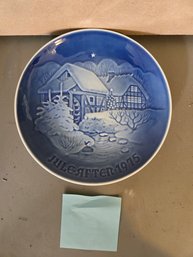 B & G Porcelain Plate 'Christmas At The Old Water Mill' Made In Denmark