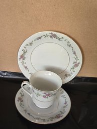 Vintage #2 Truly Tasteful Fine China Teacup Saucer Set Floral Gold Trim