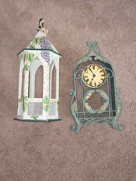 Clock Green Metal,  Gazebo Hanging Decor