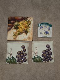 Plates Set Of 3 , Stone Coaster Set