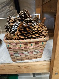 Basket Of Pinecones