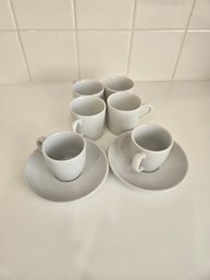 4 Espresso Cups And 2 Cups/Saucers PB China