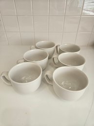 6 White Anfora Coffee Mugs