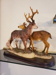 Resin Statue Buck And Deer