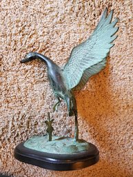 Bronze Statue Duck In Flight