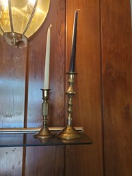 Brass Candelabras With Tapers