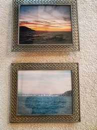 Framed Photo Pair Brass Frames