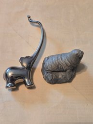 Figurines - Elephant,  Walrus 1'