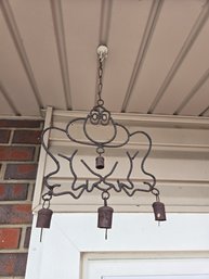 Metal Frog Hanging Bell Art