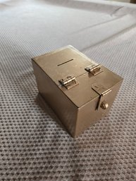 Vintage Metal Gold Ticket Box