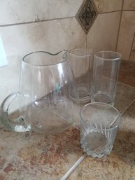 Glass Pitcher Plus 3 Glasses