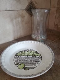 Pie Dish Country Harvest With Glad Vase