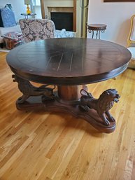 Antique Lion Legs 52' Round Top, 30.7' H